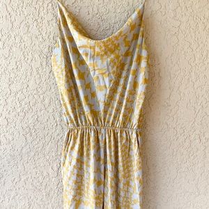 Yellow Houndstooth Tank Pantsuit - Size Adult L
